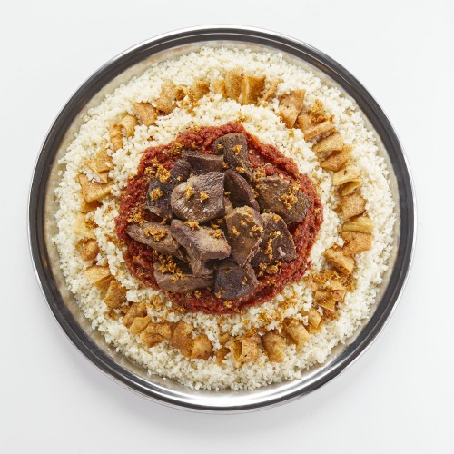 TRAY OF FATTA WITH MEAT